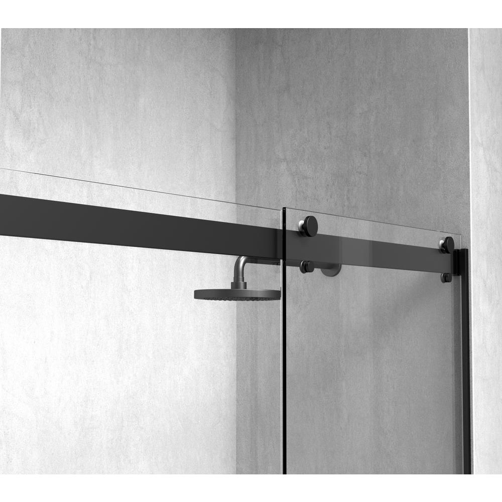 Frameless Shower Door 60 X 76 Matte Black. Picture 5