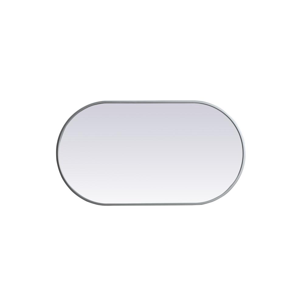 Metal Frame Oval Mirror 20X36 Inch In Silver. Picture 8