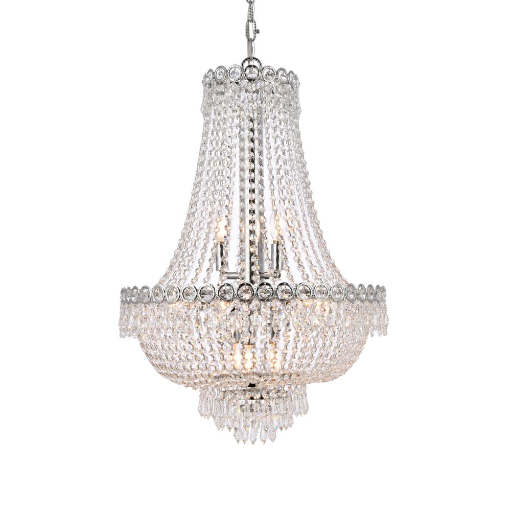Century 12 Light Chrome Chandelier Clear Royal Cut Crystal. Picture 2