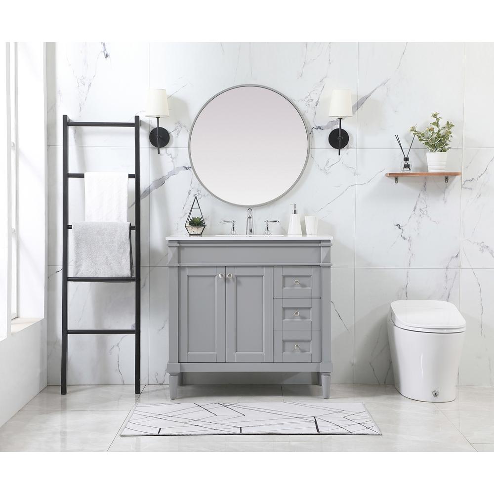36 Inch Single Bathroom Vanity In Grey. Picture 4