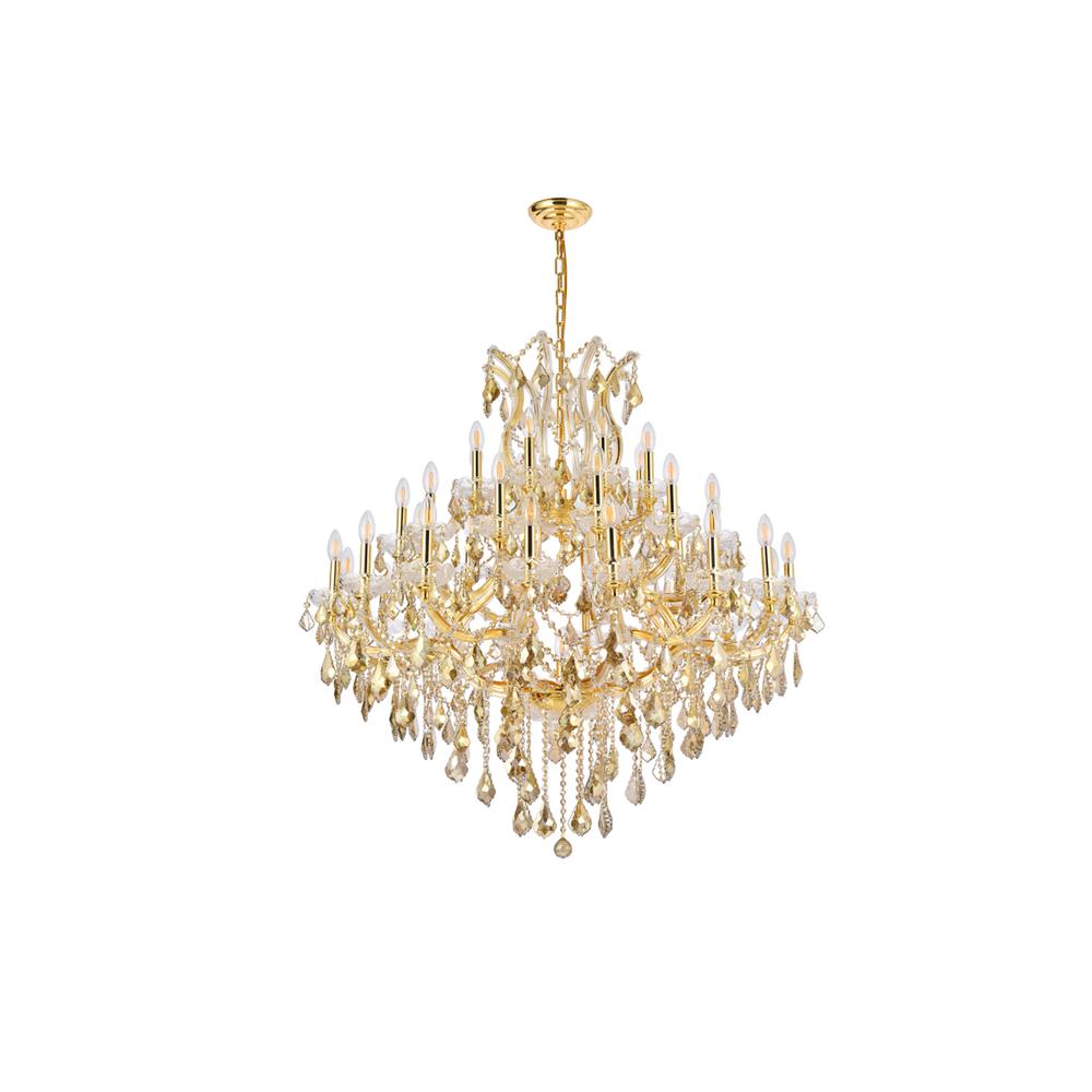 Maria Theresa 37 Light Gold Chandelier Golden Teak (Smoky) Royal Cut Crystal. Picture 6