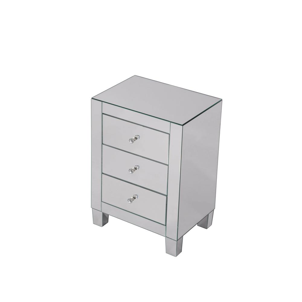 3 Drawers Cabinet 17-3/4 In. X 13 In. X 25 In. In Clear Mirror. Picture 5