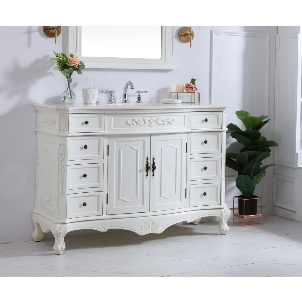 48 Inch Single Bathroom Vanity In Antique White. Picture 2