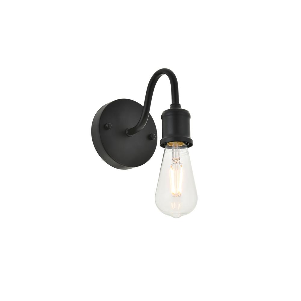 Serif 1 Light Black Wall Sconce. Picture 1