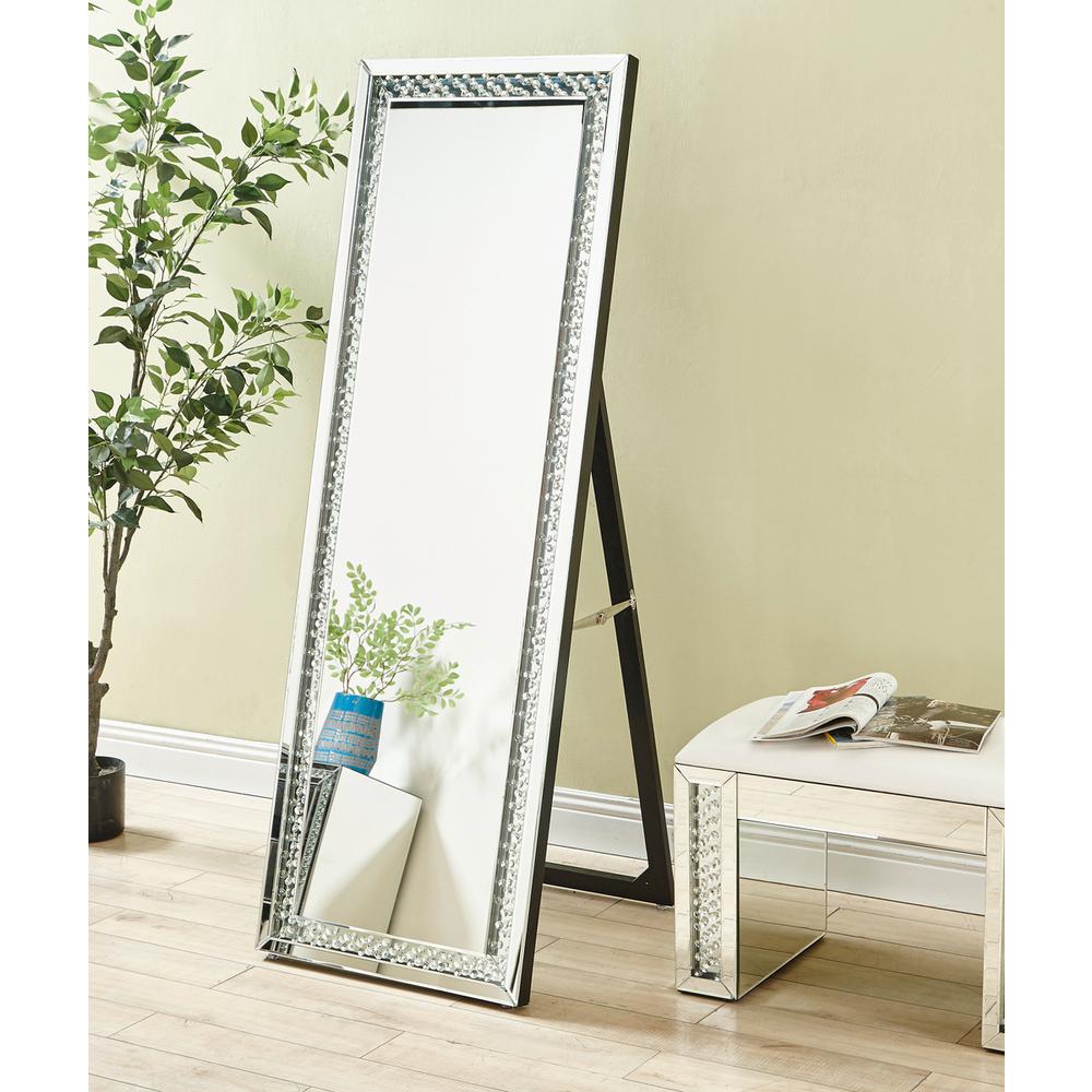 Sparkle 22 In. Contemporary Standing Full Length Mirror In Clear. Picture 6