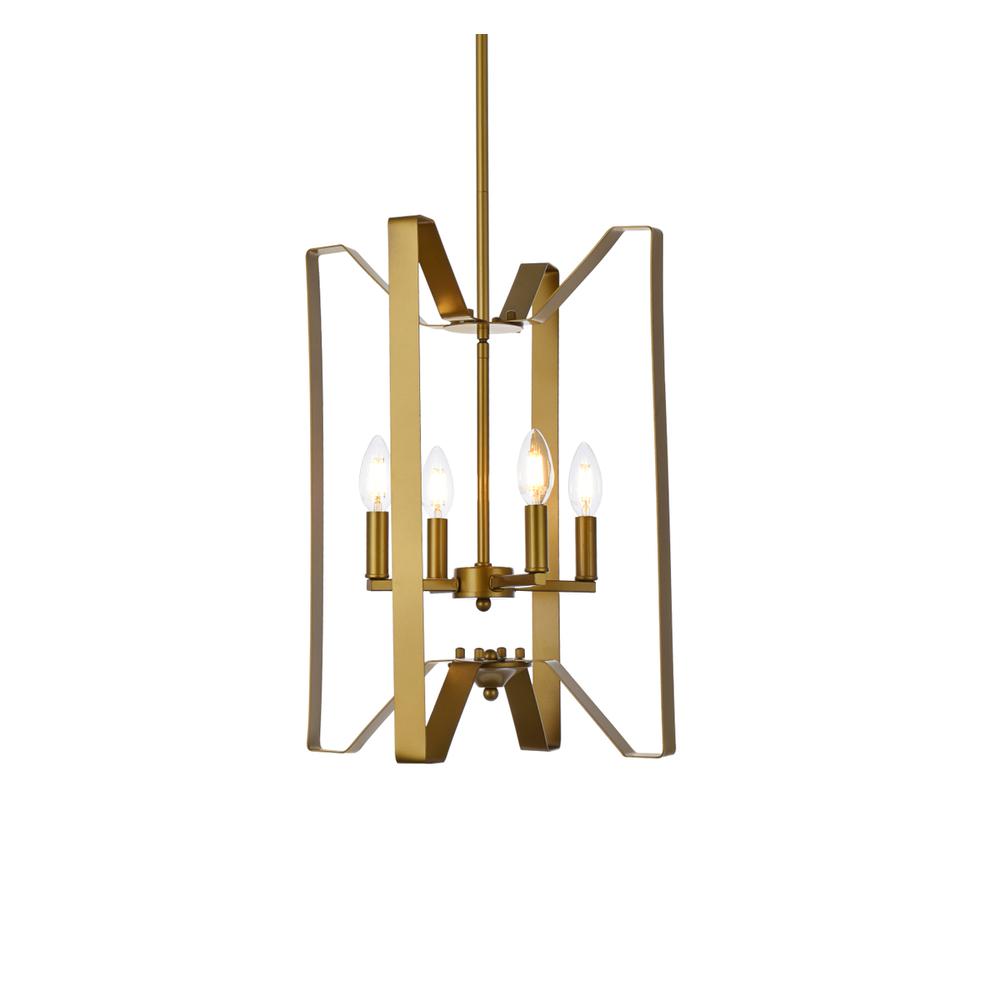 Hoffman 4 Lights Pendant In Brass. Picture 2
