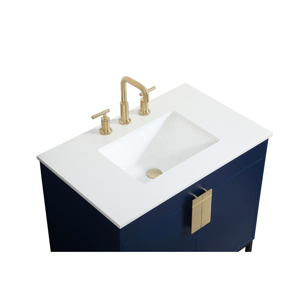 30 inch Single bathroom vanity in blue. Picture 10