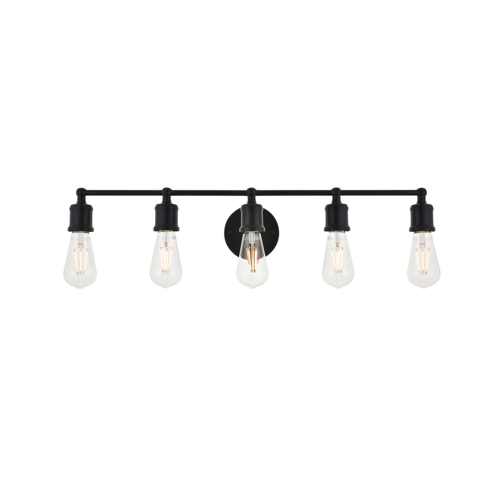Serif 5 Light Black Wall Sconce. Picture 1