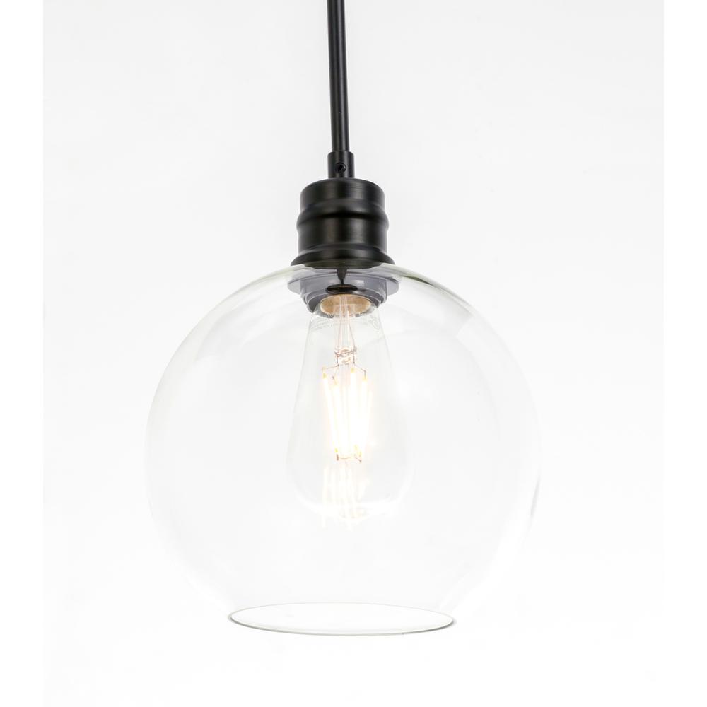 Emett 1 Light Black And Clear Glass Pendant. Picture 6