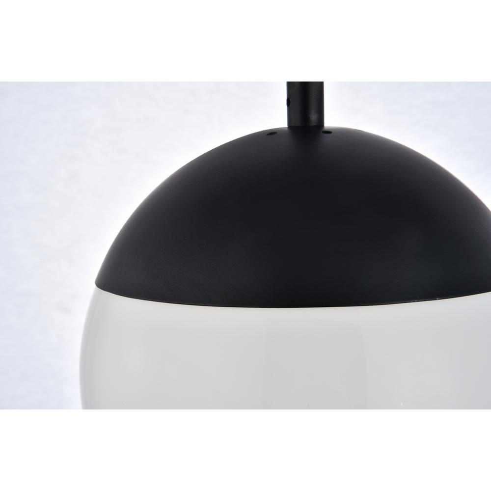 Eclipse 1 Light Black Plug In Pendant With Frosted White Glass. Picture 4