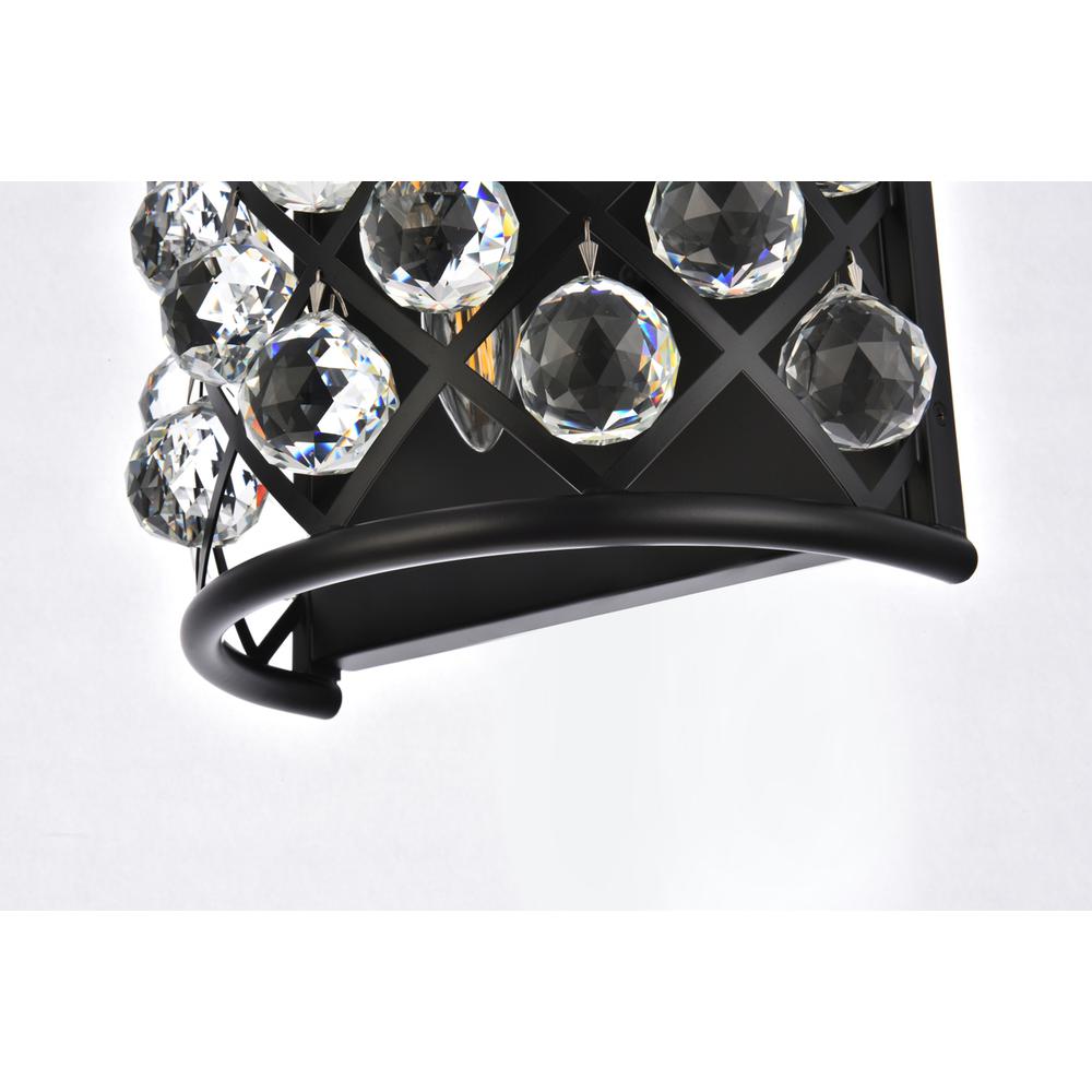 Madison 1 Light Matte Black Wall Sconce Clear Royal Cut Crystal. Picture 4