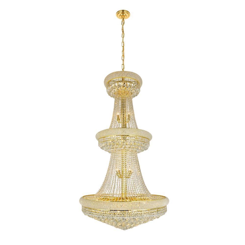 Primo 32 Light Gold Chandelier Clear Royal Cut Crystal. Picture 1