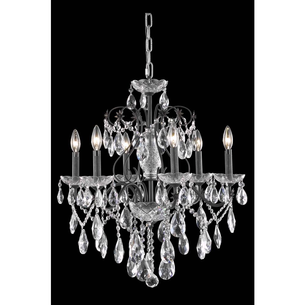St. Francis 6 Light Dark Bronze Chandelier Clear Royal Cut Crystal. Picture 1