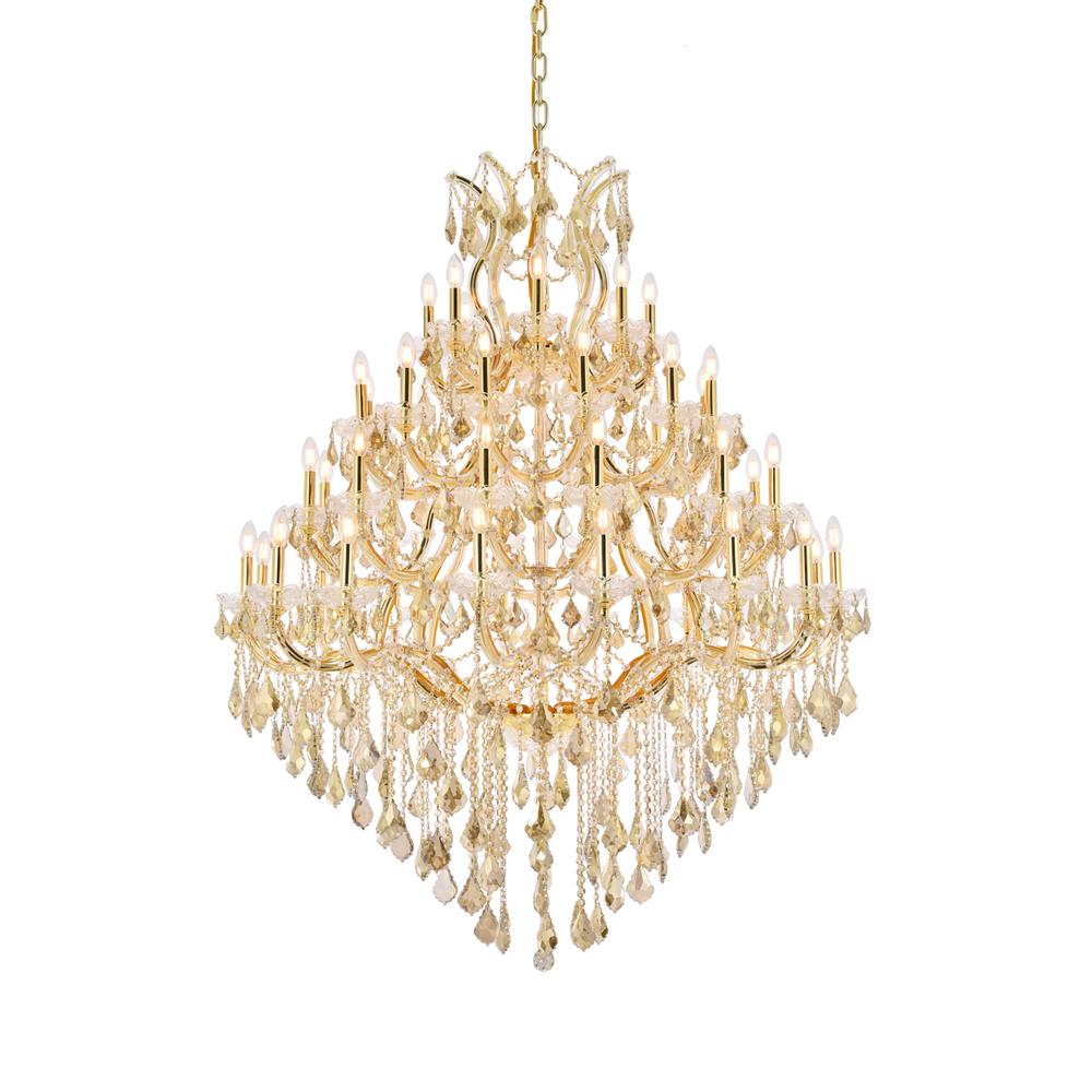 Maria Theresa 49 Light Gold Chandelier Golden Teak (Smoky) Royal Cut Crystal. Picture 2