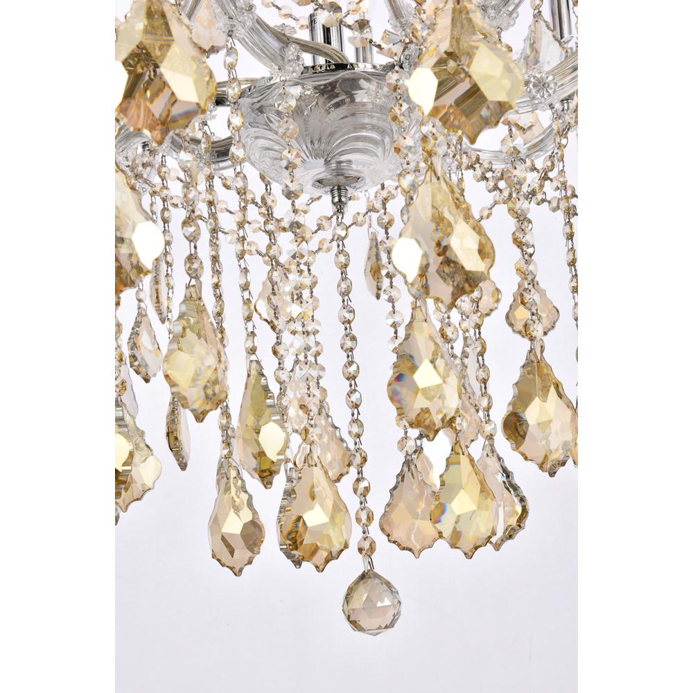 Maria Theresa 28 Light Chrome Chandelier Golden Teak (Smoky) Royal Cut Crystal. Picture 3