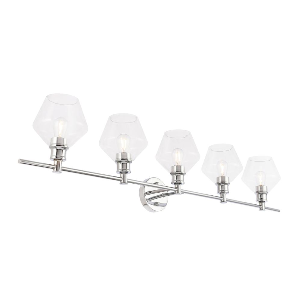 Gene 5 Light Chrome And Clear  Glass Wall Sconce. Picture 7
