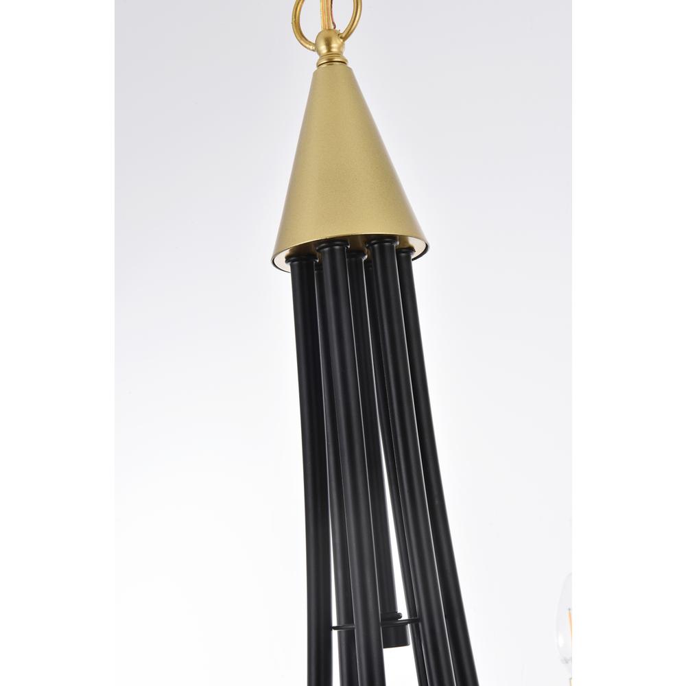 Cohen 36 Inch Pendant In Black And Brass. Picture 3