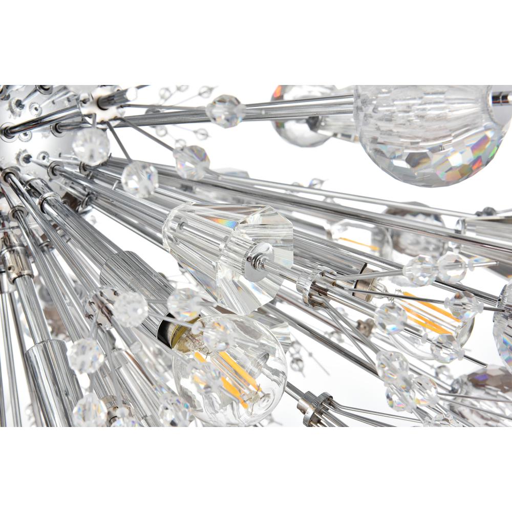 Vera 36 Inch Crystal Starburst Oval Pendant In Chrome. Picture 5