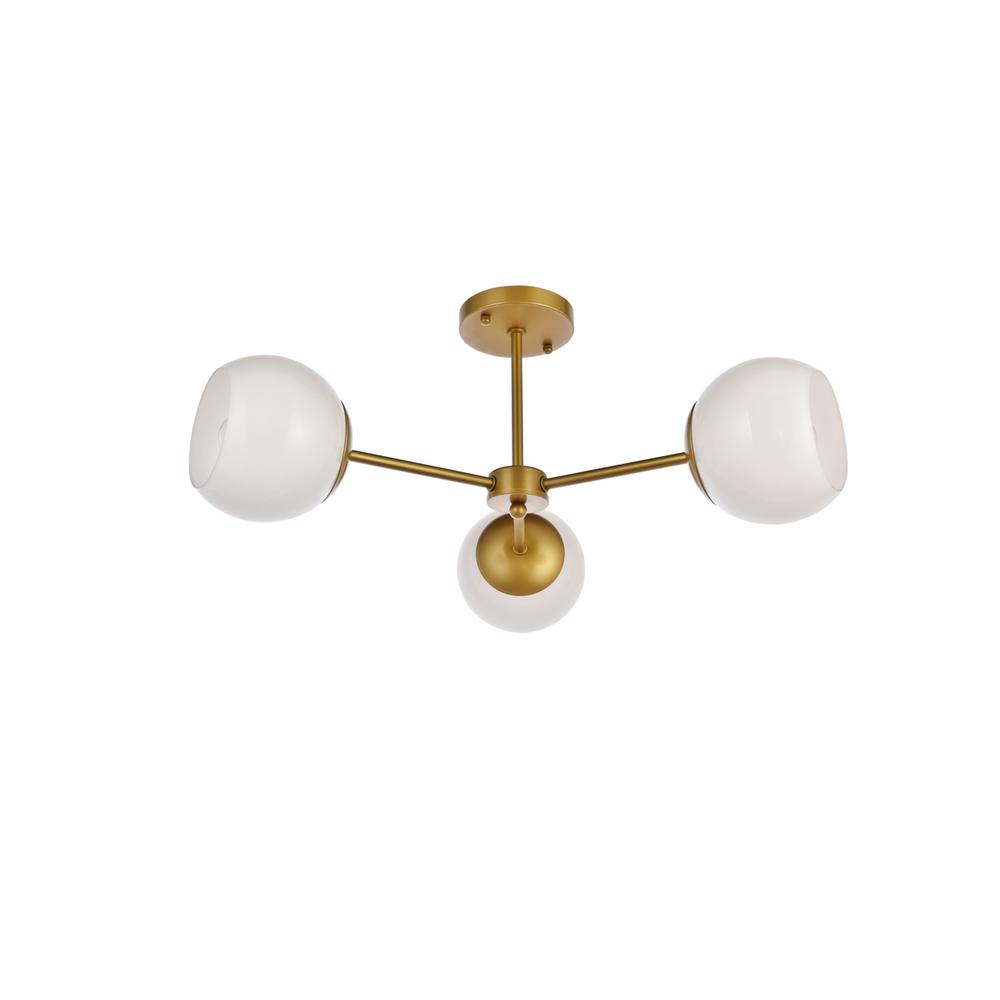 Briggs 26 Inch Flush Mount In Brass With White Shade. Picture 6