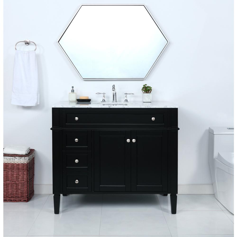 40 Inch Single Bathroom Vanity In Black. Picture 4