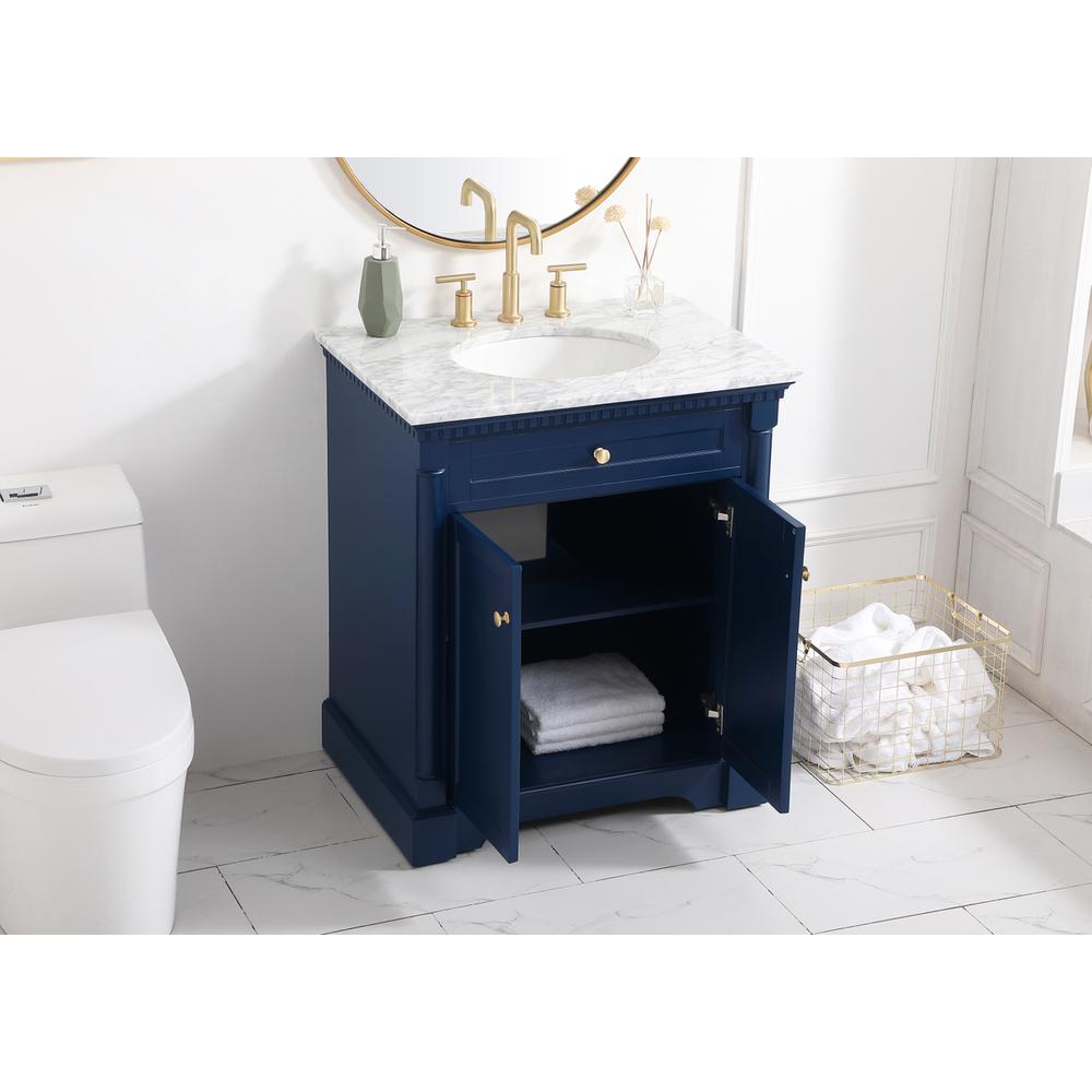 30 Inch Single Bathroom Vanity In  Blue. Picture 3