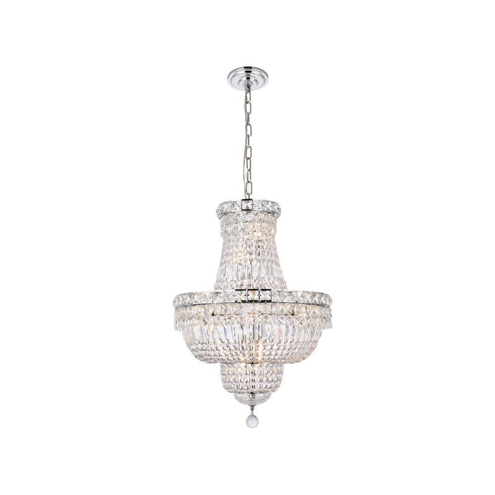 Tranquil 12 Light Chrome Pendant Clear Royal Cut Crystal. Picture 1
