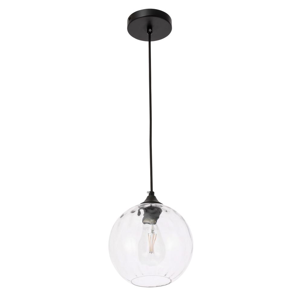 Cashel 1 Light Black And Clear Glass Pendant. Picture 6