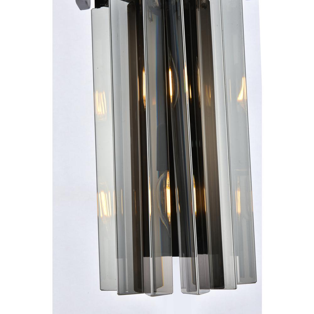 Sydney 2 Light Matte Black Wall Sconce Silver Shade (Grey) Royal Cut Crystal. Picture 4