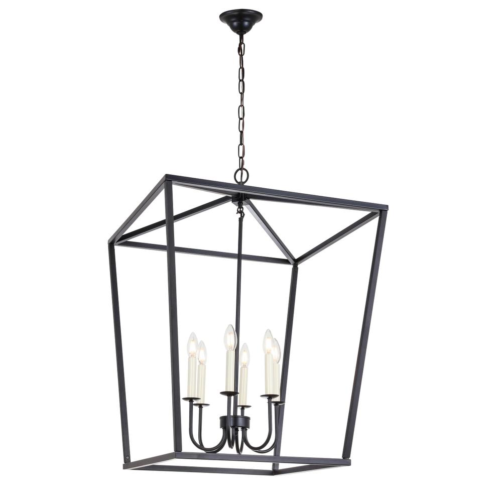Maddox 6 Light Black Chandelier. Picture 5