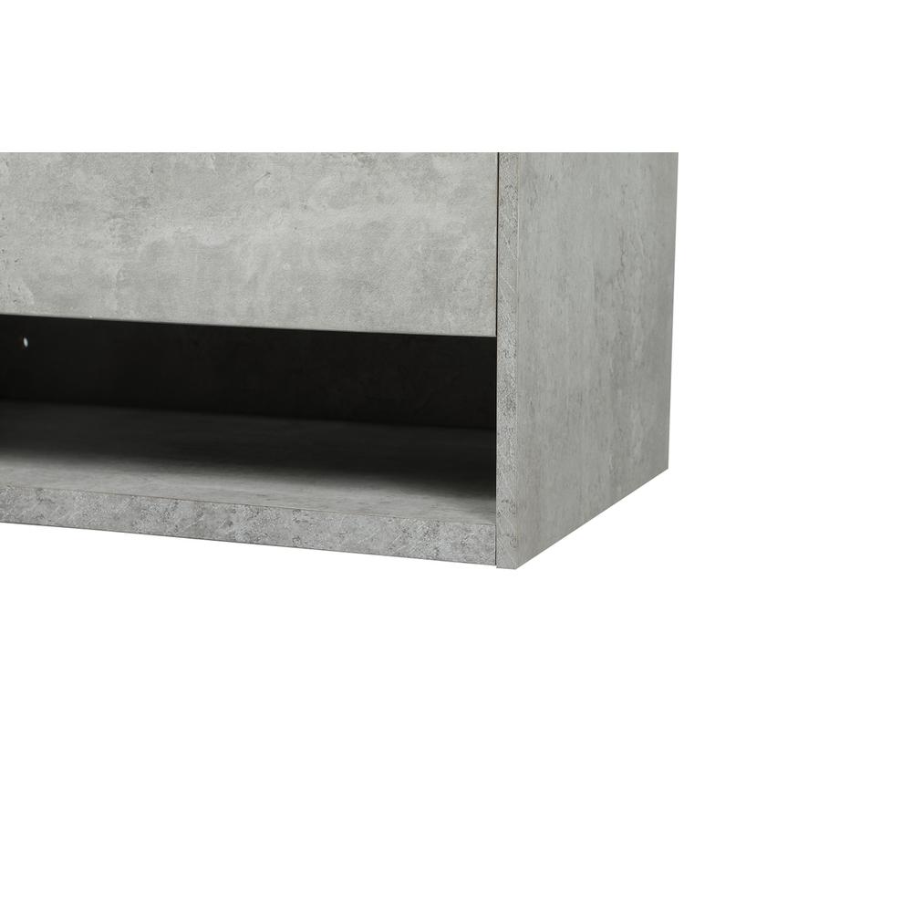 30 Inch Single Bathroom Vanity In Concrete Grey With Backsplash. Picture 13