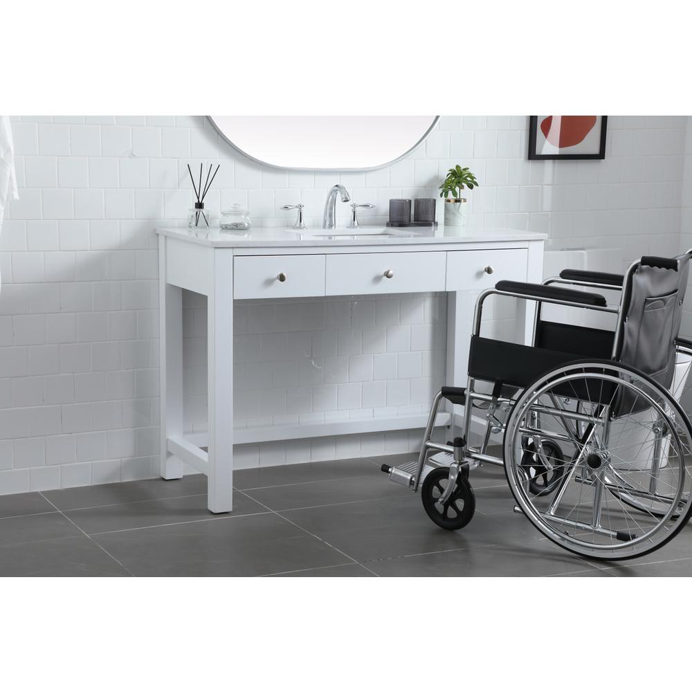 48 Inch Ada Compliant Bathroom Vanity In White. Picture 2