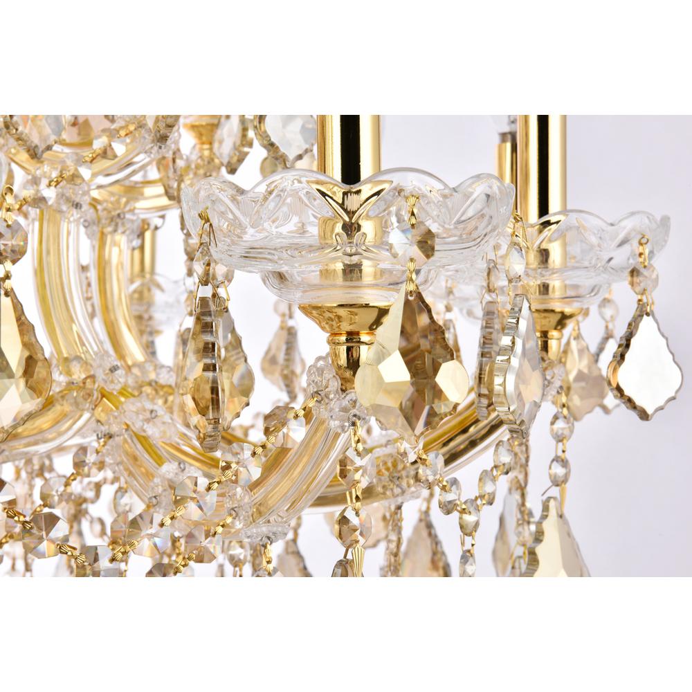 Maria Theresa 19 Light Gold Chandelier Golden Teak (Smoky) Royal Cut Crystal. Picture 4