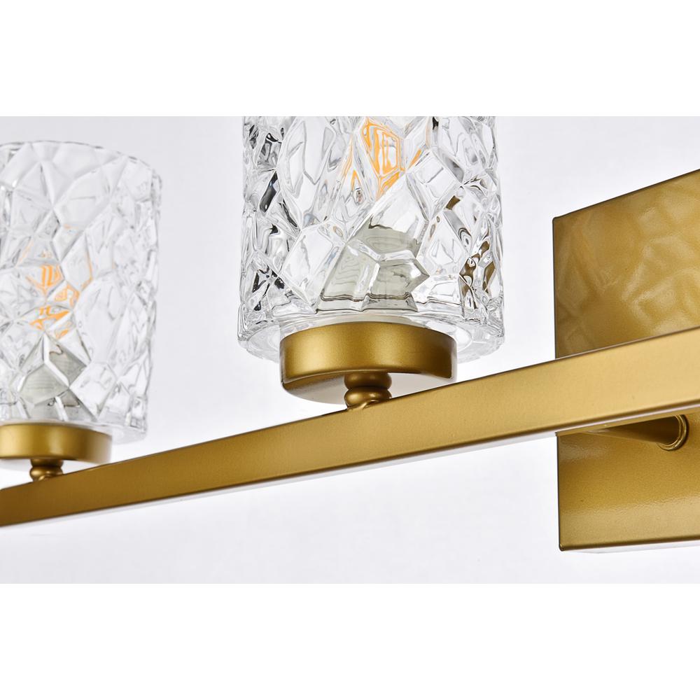 Cassie 4 Lights Bath Sconce In Brass With Clear Shade. Picture 5