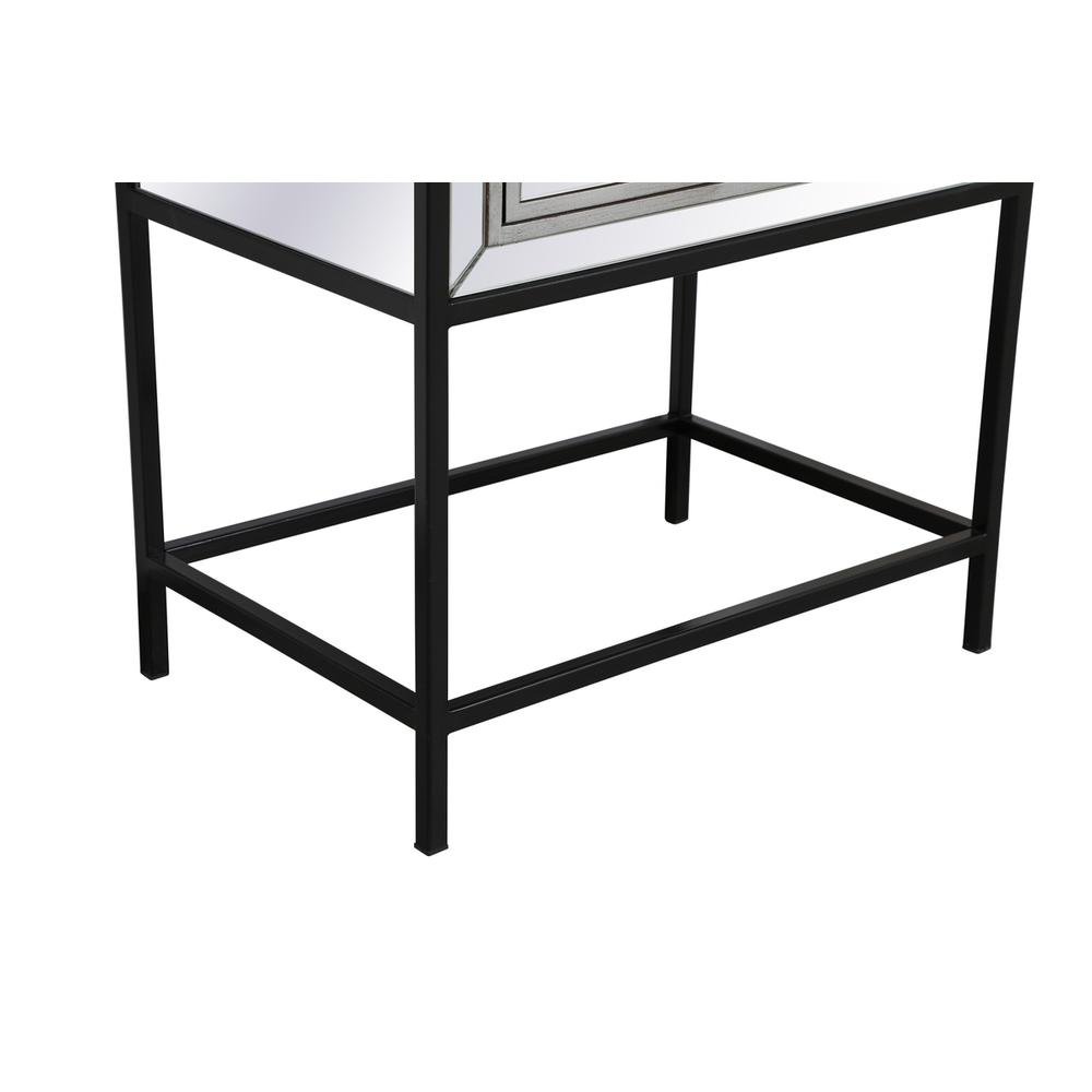 21 Inch Mirrored One Drawer End Table In Black. Picture 8