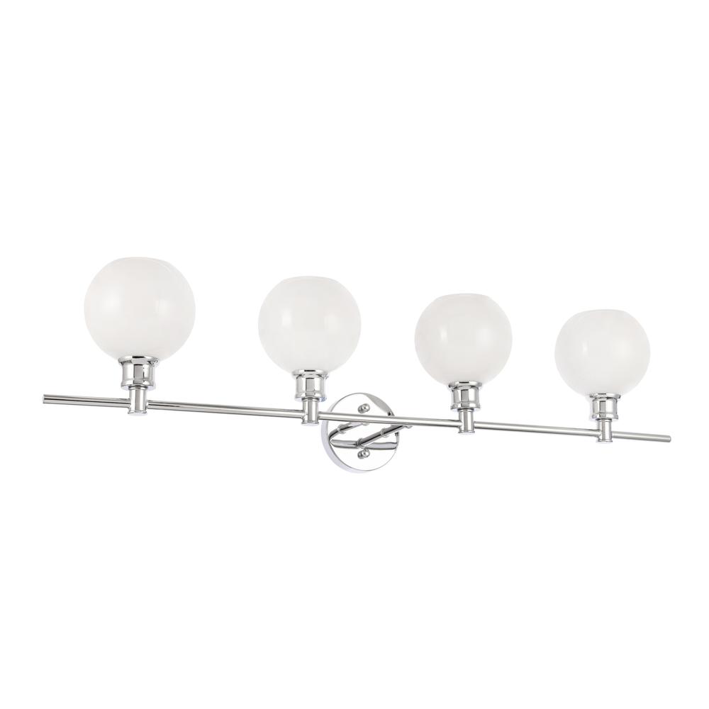 Collier 4 Light Chrome And Frosted White Glass Wall Sconce. Picture 4