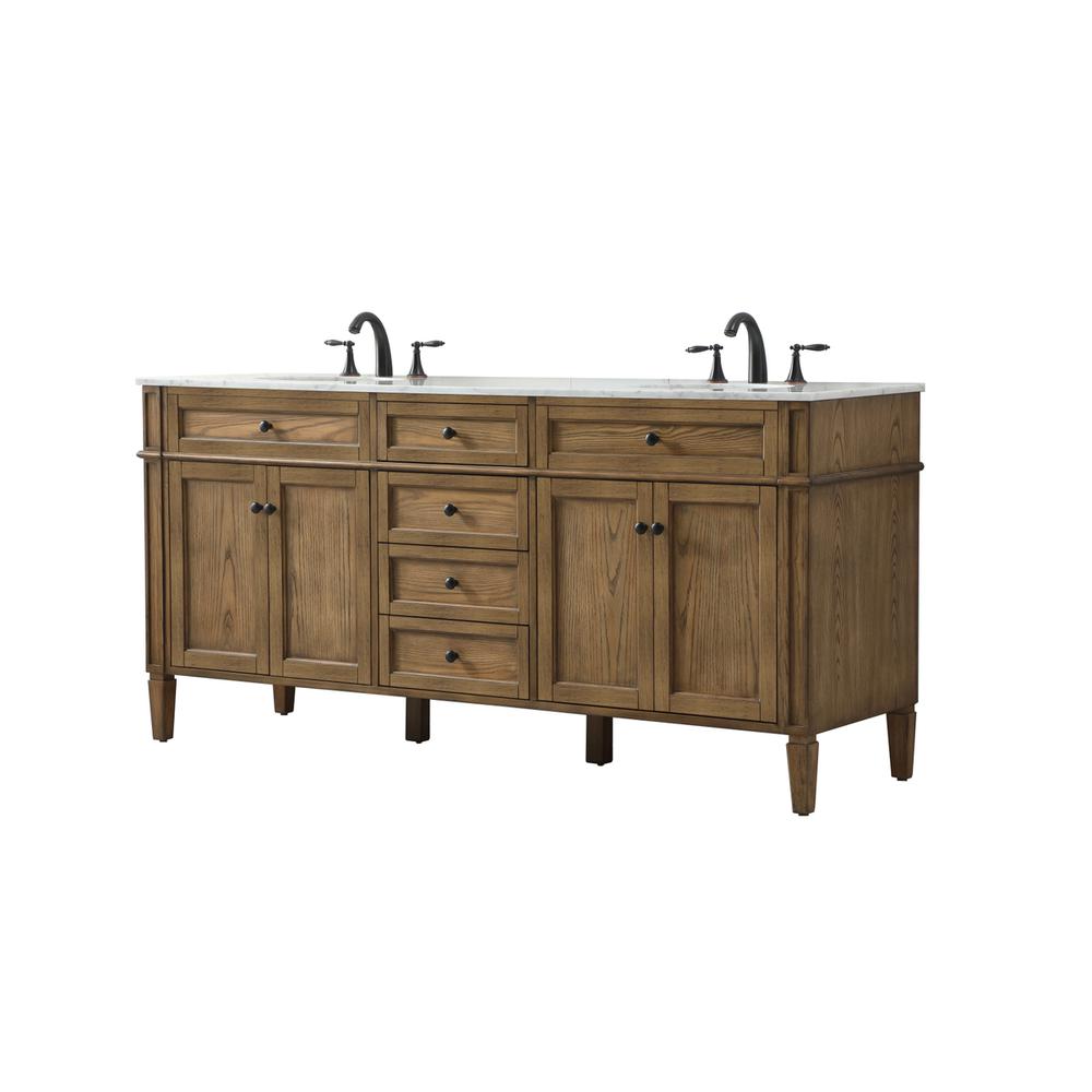 72 Inch Double Bathroom Vanity In Driftwood. Picture 7