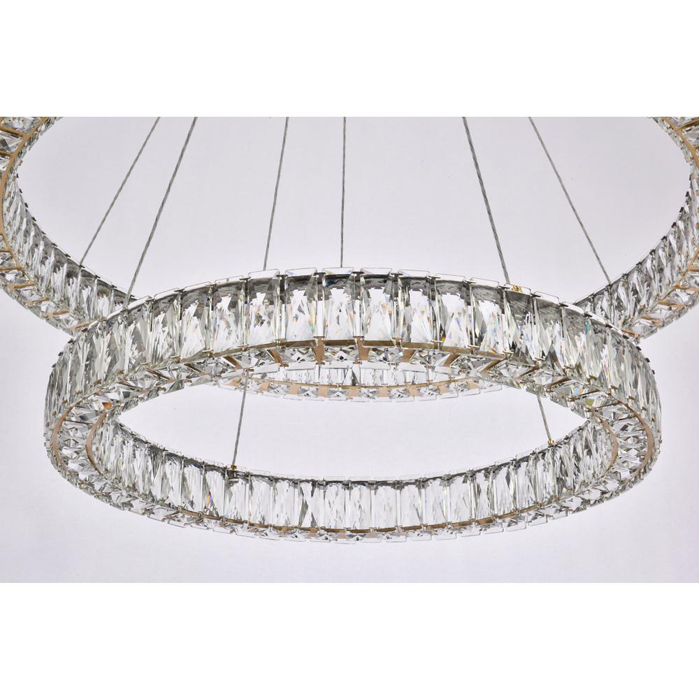 Monroe 36 Inch Led Double Ring Chandelier In Gold. Picture 3