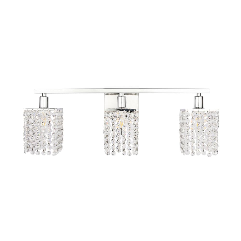 Phineas 3 Light Chrome And Clear Crystals Wall Sconce. Picture 2