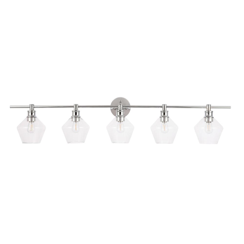 Gene 5 Light Chrome And Clear  Glass Wall Sconce. Picture 10