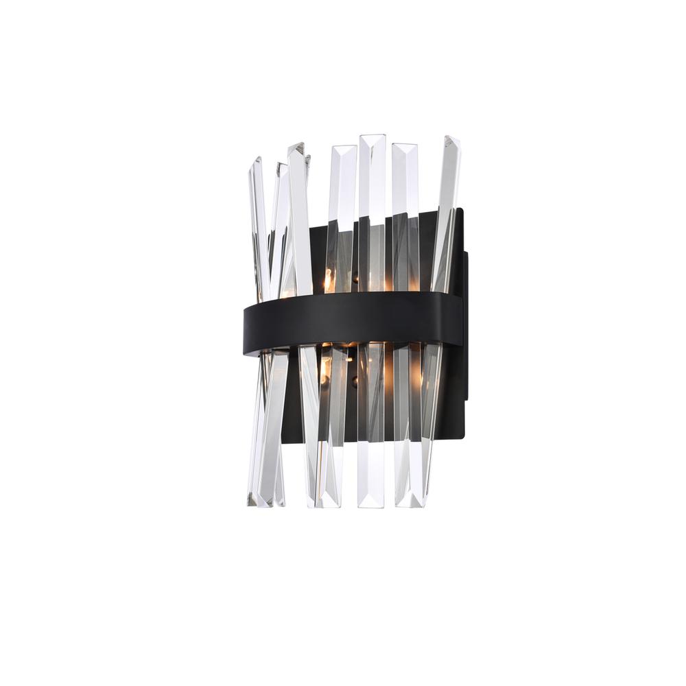 Serephina 8 Inch Crystal Bath Sconce In Black. Picture 2