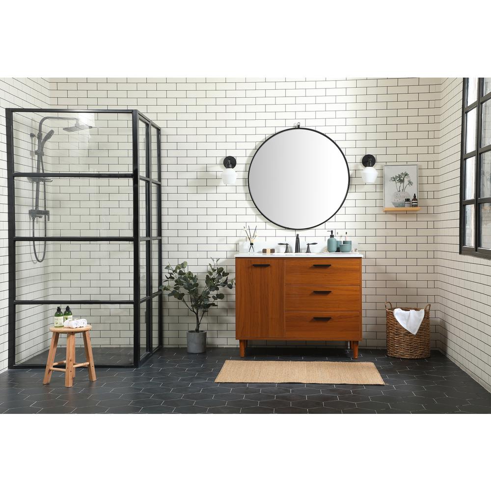 42 Inch Bathroom Vanity In Teak With Backsplash. Picture 4