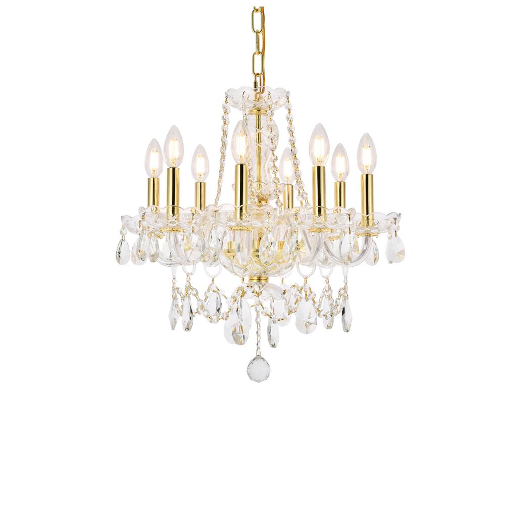 Princeton 8 Light Gold Chandelier Clear Royal Cut Crystal. Picture 2