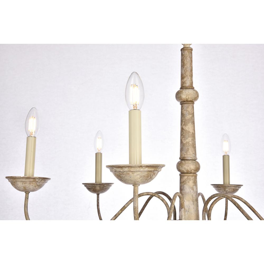 Merritt Collection Chandelier D35 H21.6 Lt:6 Weathered Dove Finish. Picture 3