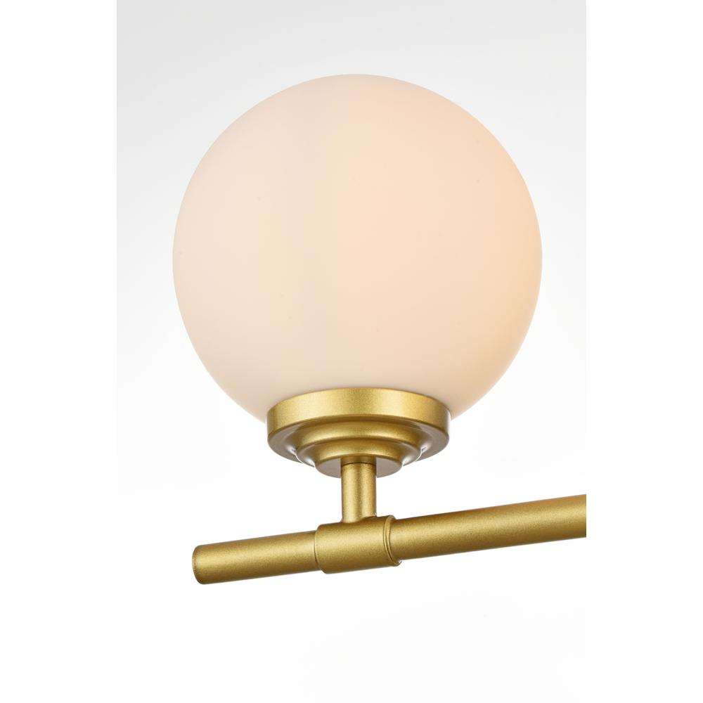 Ansley 3 Light Brass And Frosted White Bath Sconce. Picture 3