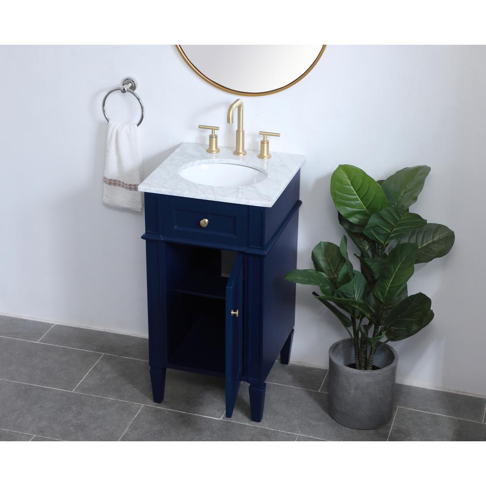18 Inch Single Bathroom Vanity In Blue. Picture 3