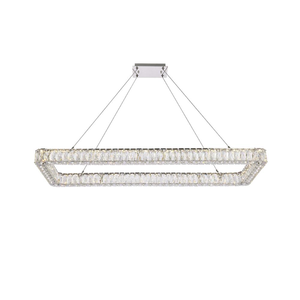 Monroe 50 Inch Led Single Rectangle Pendant In Chrome. Picture 1