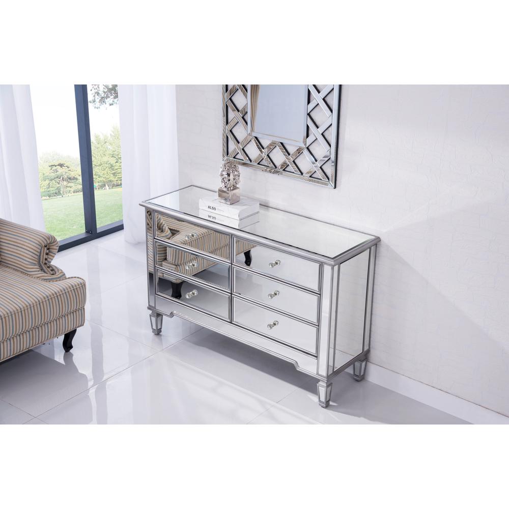 6 Drawer Dresser 48 In. X 18 In. X 32 In. In Silver Paint. Picture 3