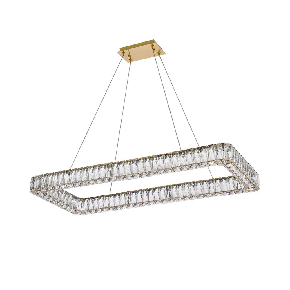 Monroe 42 Inch Led Single Rectangle Pendant In Gold. Picture 6