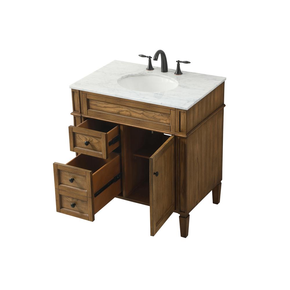 32 Inch Single Bathroom Vanity In Driftwood. Picture 9