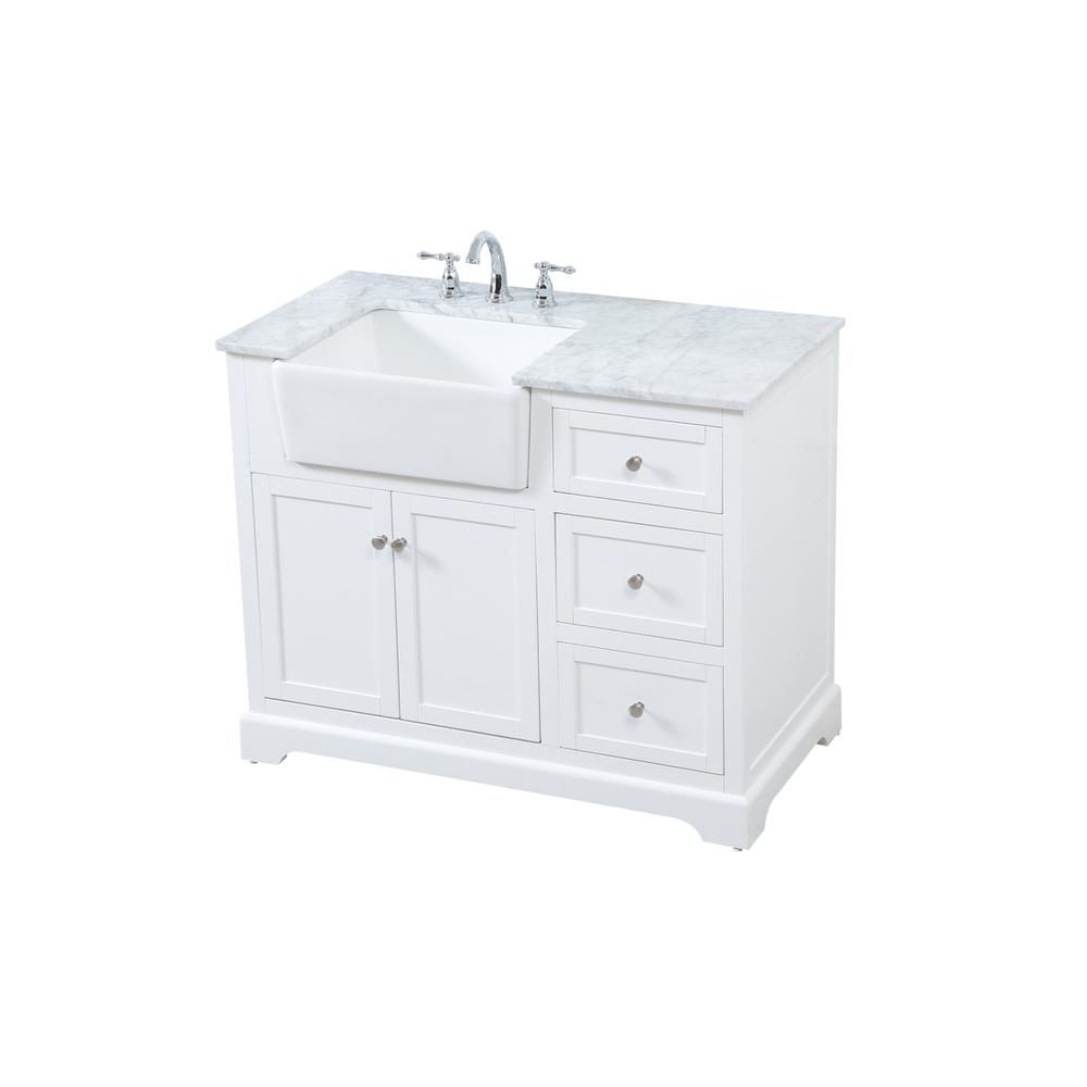 42 Inch Single Bathroom Vanity In White. Picture 8